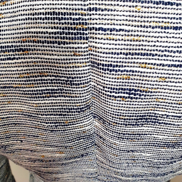 Women' tweed studded Metallic blazer Double breasted Sze S blue gold cocktail - Picture 7 of 11